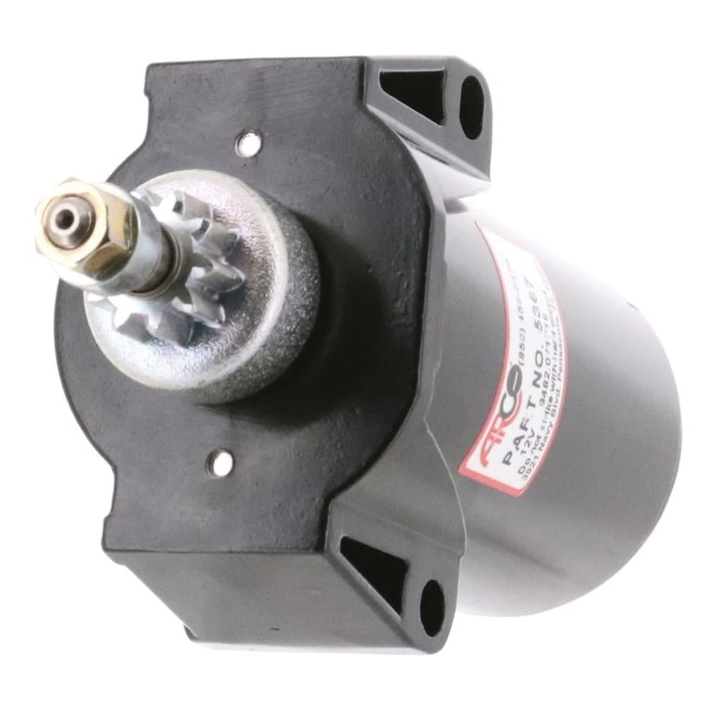 Arco Starting & Charging 5367 Outboard Starter For Mercury/Mariner 6-15 Hp (1986-1996), 18-25 Hp (1980-2003), 10-Tooth Drive Gear With 2.5' Motor Casing