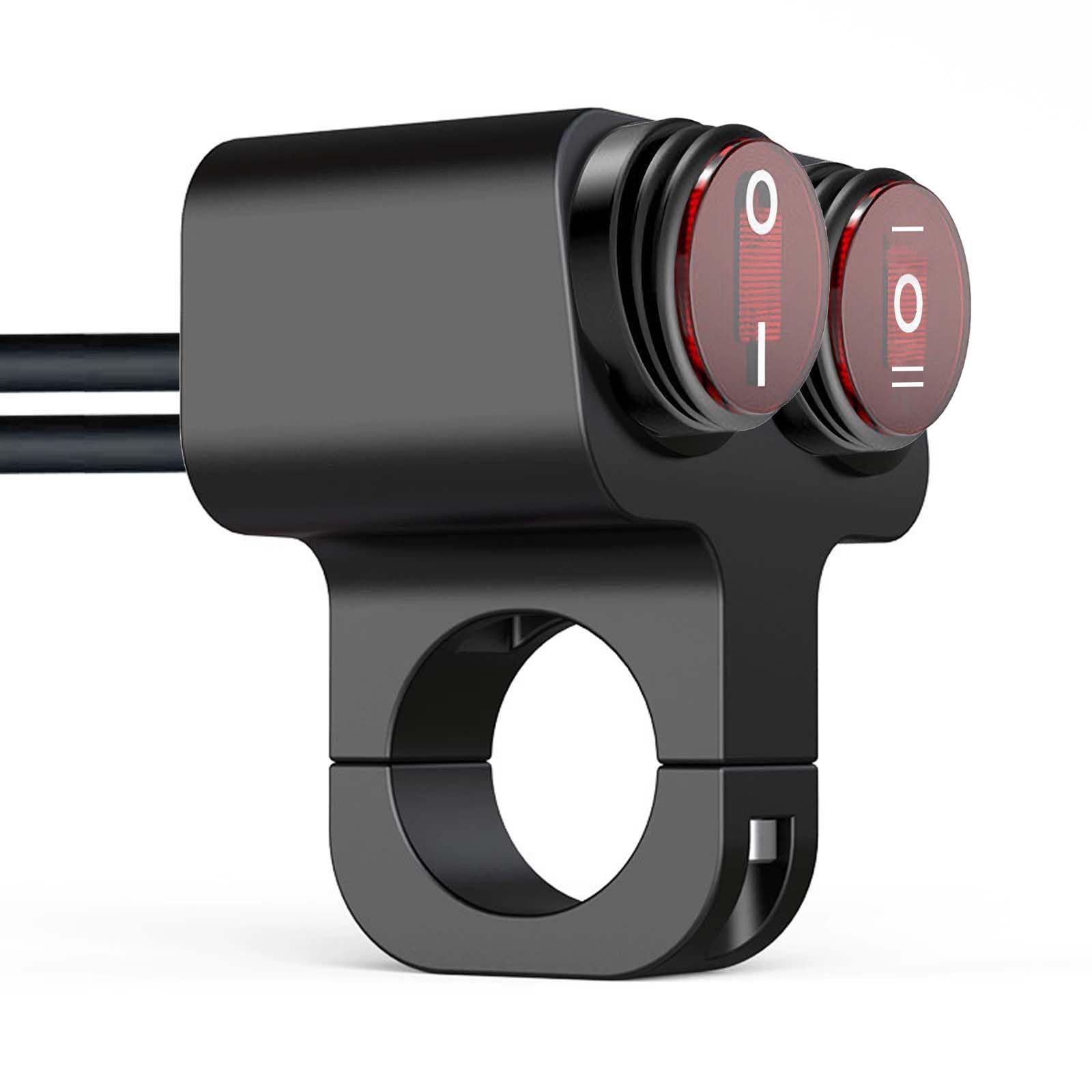 Waterproof Switch 12V, Waterproof 12V Switch On Off Motorcycle, Double Control Switch, CNC Aluminum Alloy Handlebar Toggle Switc
