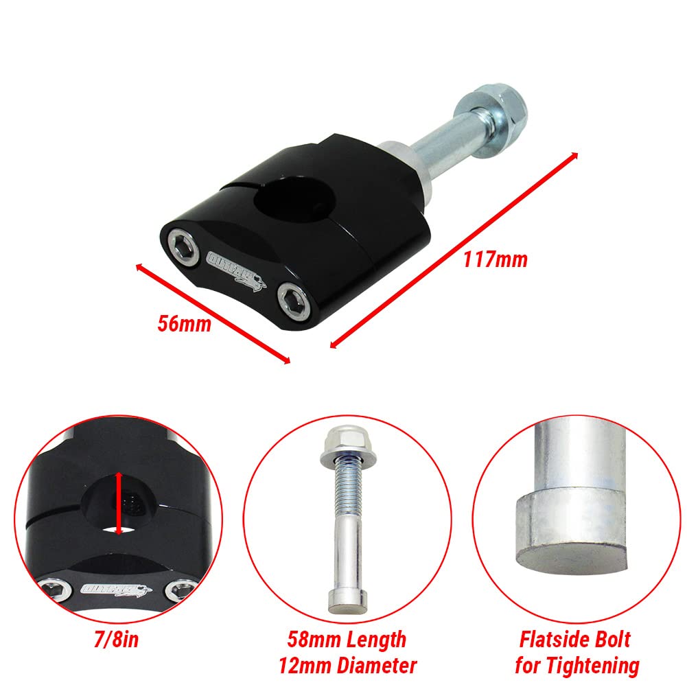 Outlaw Racing 12074 Kawasaki Bar Handlebar Mounts Riser Clamp 7/8'' Kx 125 Kx 250 Kx250F