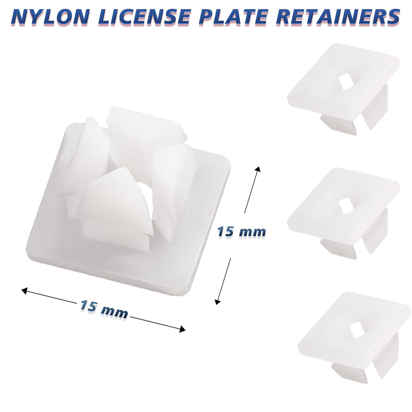 Nylon License Plate Screw Inserts - 8 Pcs | Nylon Screw Retainers For Cars Front & Back License Plate Screws, Self Tapping Gromm