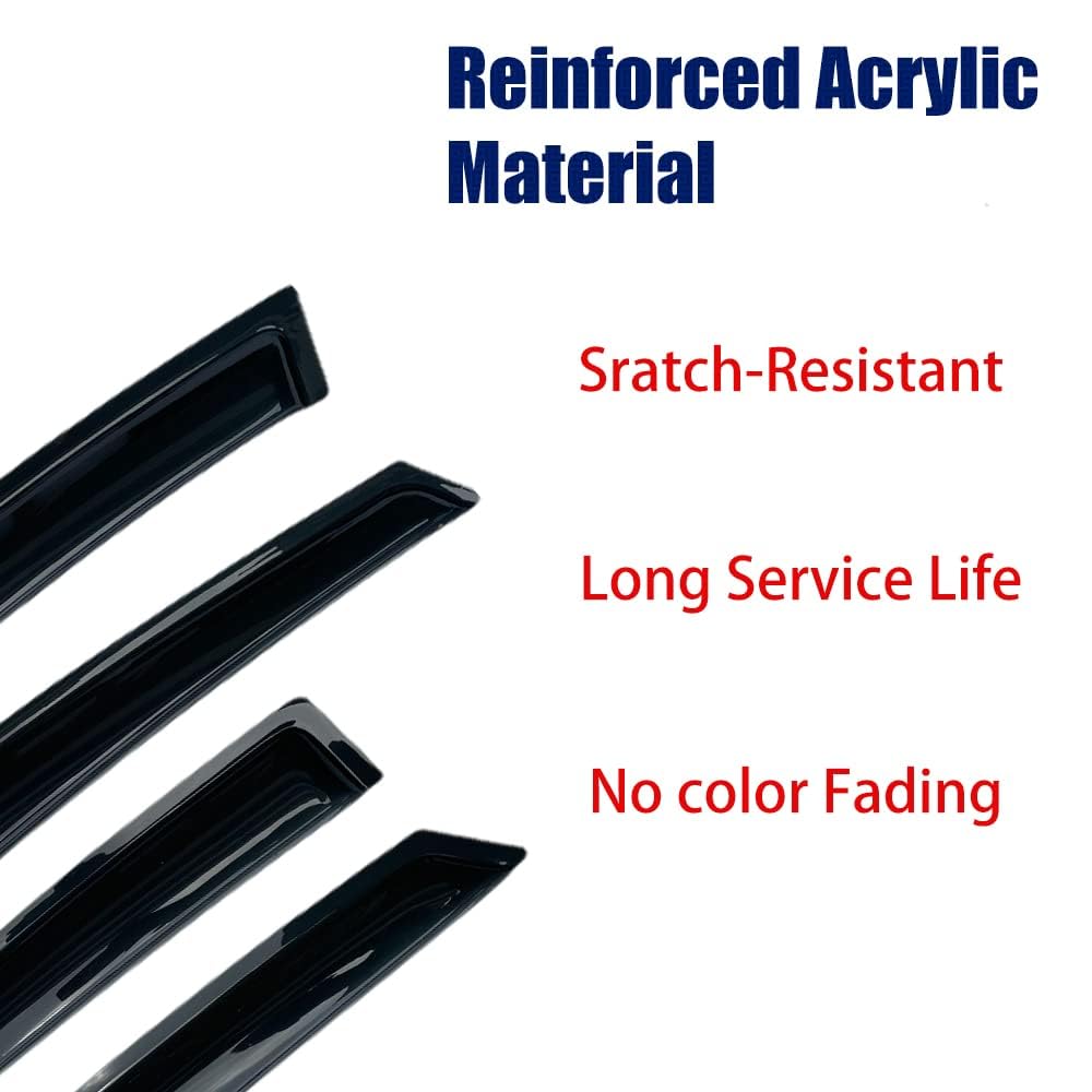 STARTSHIP 94162 Side Window Wind Deflector,4pc Outside Mount Style Shade Sun Rain Guards Set,Nice Window Visor fit for 2009-2016