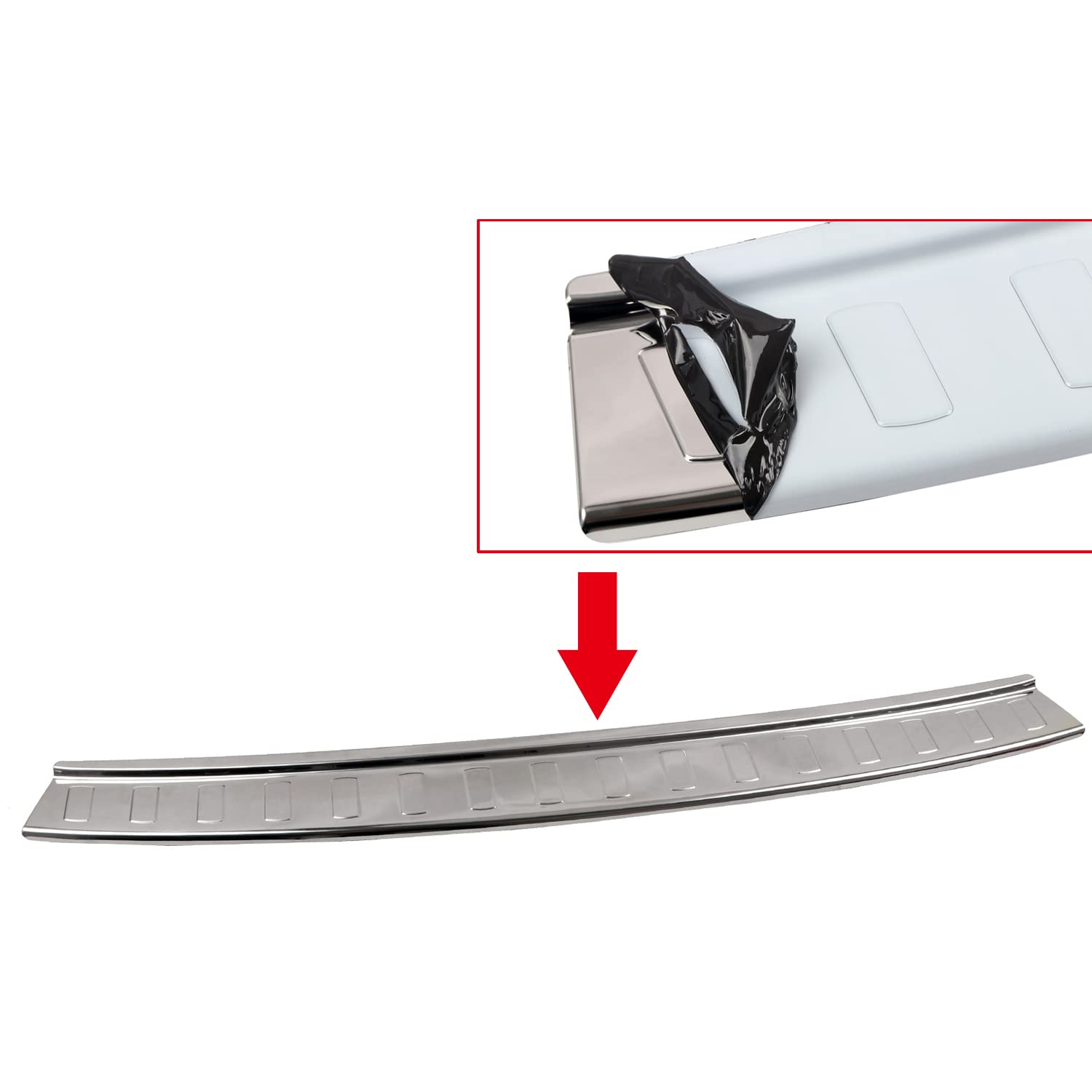 HIGH FLYING Stainless Steel Rear Bumper Guard Sill Plate for Mercedes Benz GLC-Class 2015-2022 - Chrome Finish
