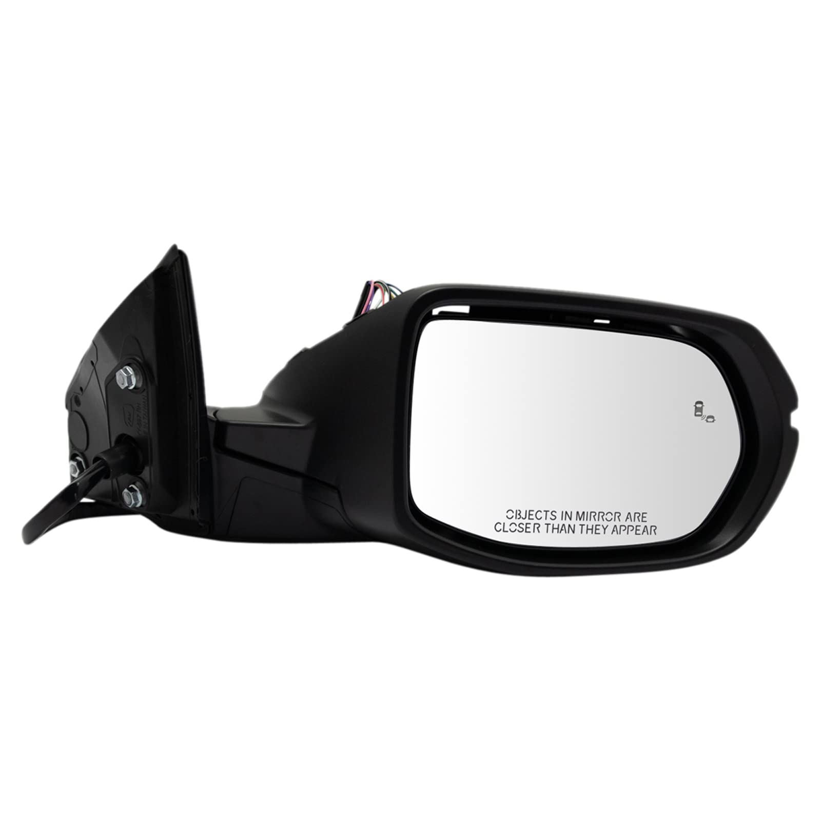 TRQ Mirror Power Heated Signal Blind Spot Smooth Black Passenger Right RH for CRV