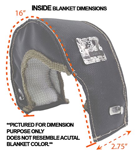 Thermal Zero TZ31847-B Universal Turbo Blanket - Custom fit turbo shield for internal wastegate T25 and T28 size turbine housing