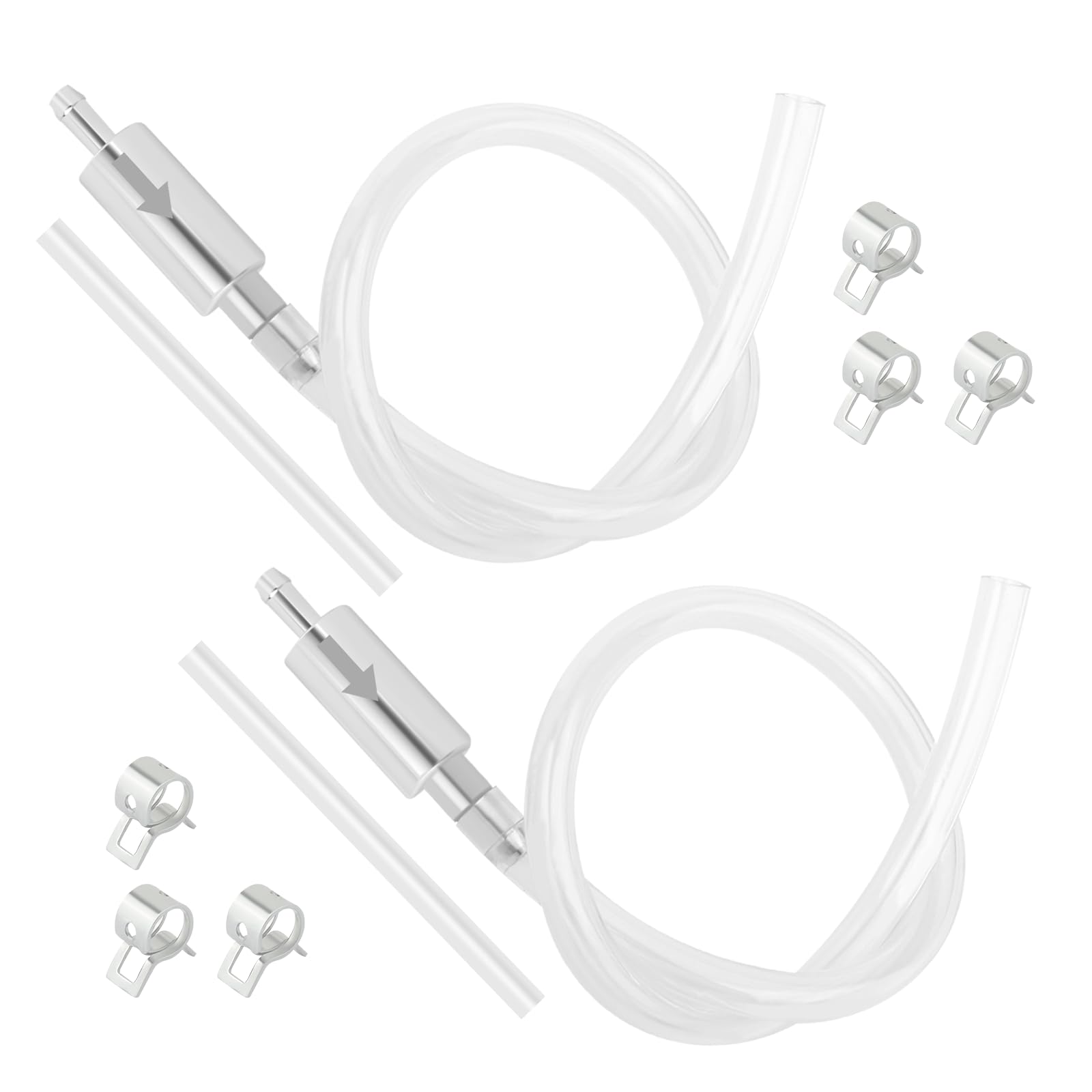 carleef 2PCS Car Brake Bleeder Hose Kit,Practical Brake Bleed Hose Kit with One Way Check Valve & Clamp for Bleeding Repair,Prof