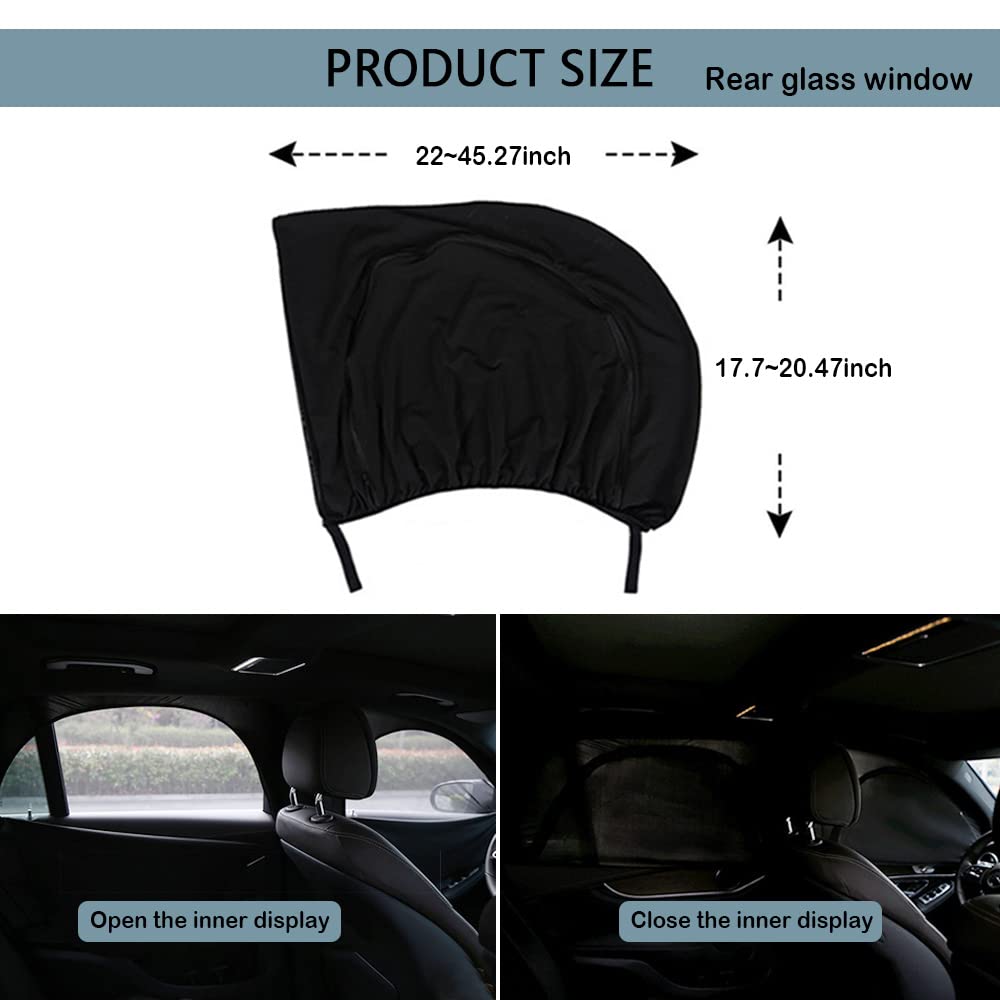 Upgrade Stretchable&Breathable SUV Car Window Shade - Oversize Double Mesh for Heat Shading and Bug&UV Protection - Car Must Hav