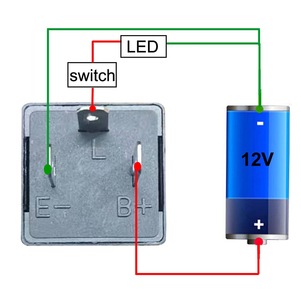Gebildet 2 Pieces 12V 3 Pin Electronic Led Flasher Relay 0.1W-150W C/M Motorcycle Turn Signal Adjustable Flasher Cf-14Kt, Comes