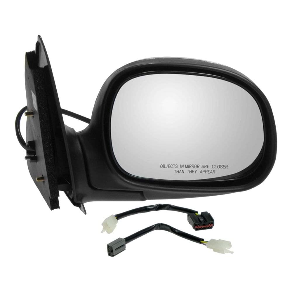 Trq Right Mirror Power With Chrome Cover Passenger Side Compatible With 1998-2002 Ford F-150 1998-1999 F-250 Fo1321138