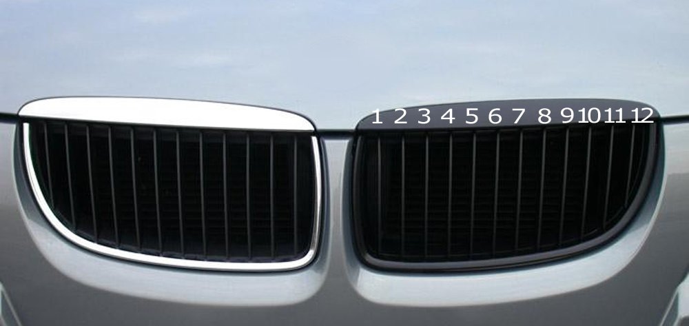Ijdmtoy Exact Fit ///M-Colored Grille Insert Trims Compatible With 2006-2008 Bmw E90/E91 Pre-Lci 3 Series W/12-Beam Grill Only