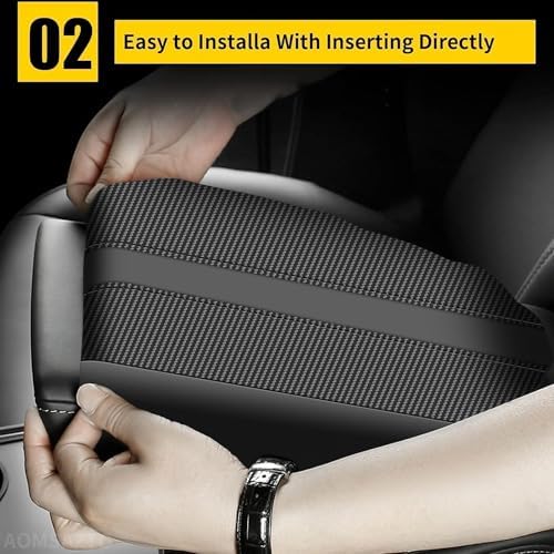 Aomsazto Armrest Cover For 2020-2024 2025 Toyota Corolla Carbon Fiber