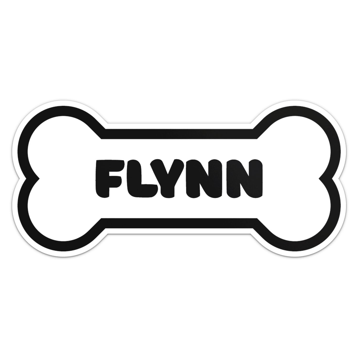 Flynn Dog Name Sticker - Waterproof Vinyl Decal For Car Bumper, Laptop, Water Bottle, Wall, And Window, Size - 6'' Longer Side