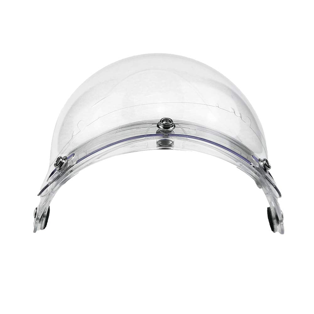 Wancar Retro Motorcycle Bubble Visor Wind Shield Lens Universal For Standard 3-Snap Open Face Helmets(Clear)