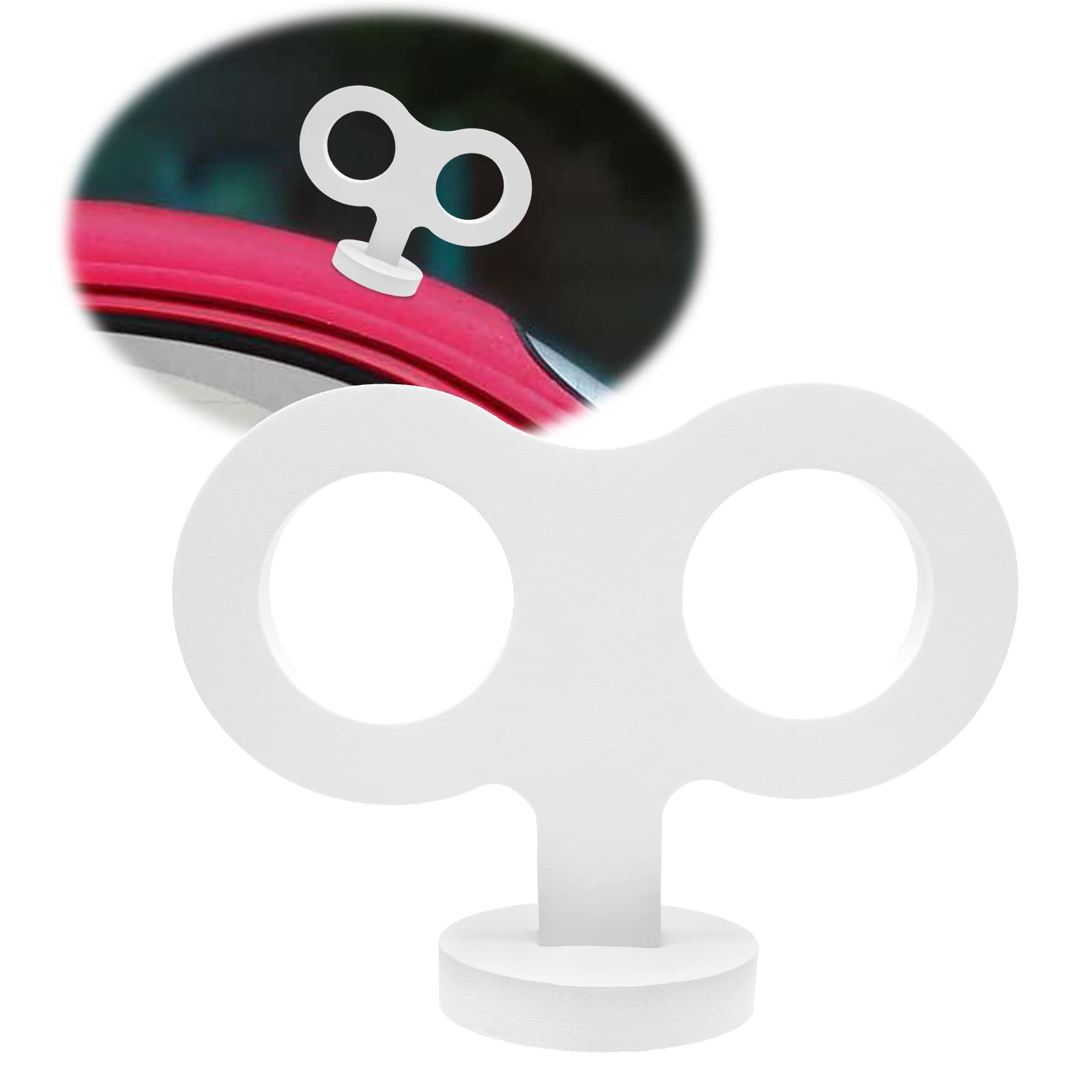 COGEEK 3D Car Wind Up Key, Cute Clockwork Wind Up Key for Back of Car Roof Decoration(White)