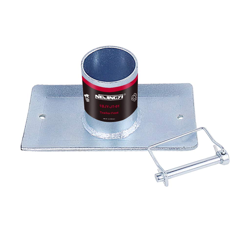 Nbjingyi Trailer Jack Foot Plate 2000Lbs Capacity With Pin Base For A-Frame Boat Rv Camper Removable Fits 2'' Jacks