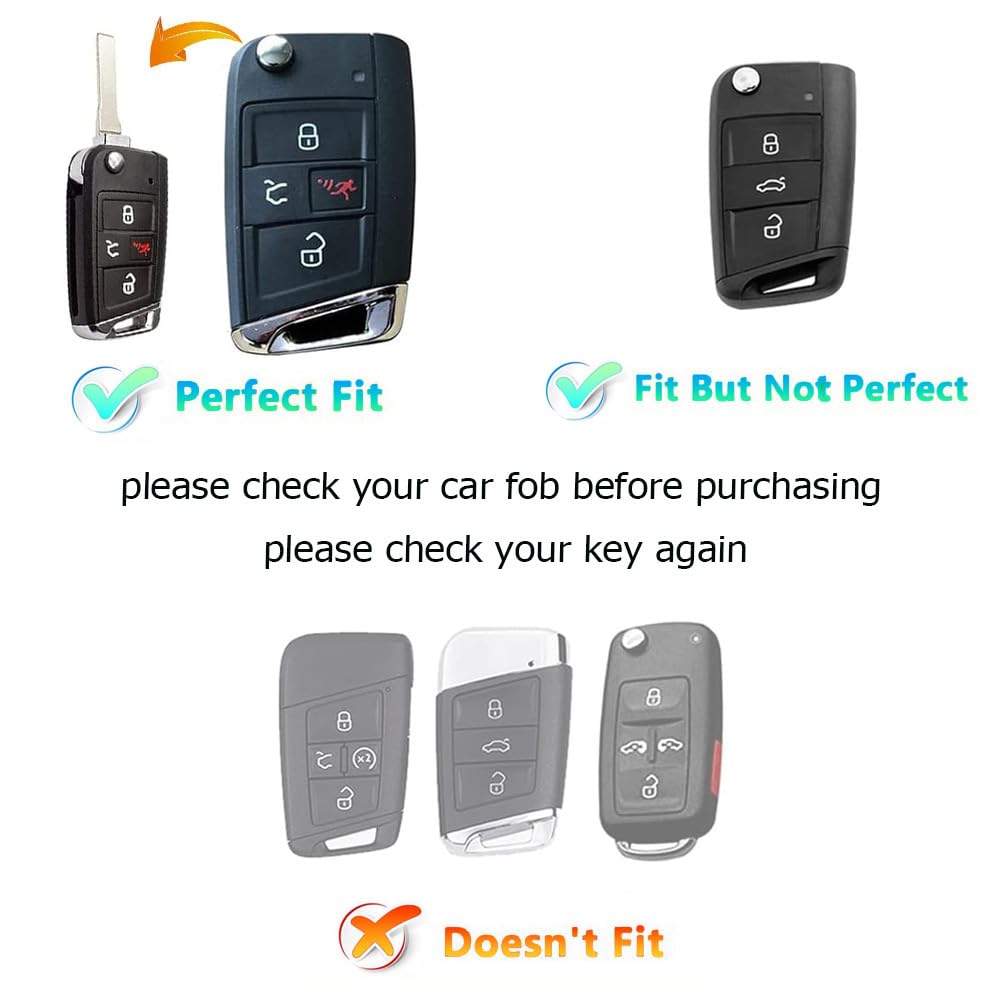 Tautrophen Key Fob Cover For Volkswagen Vw 2023 2024 Car Keys Case Protector For Tiguan Golf Gti Altas Jetta Soft Tpu