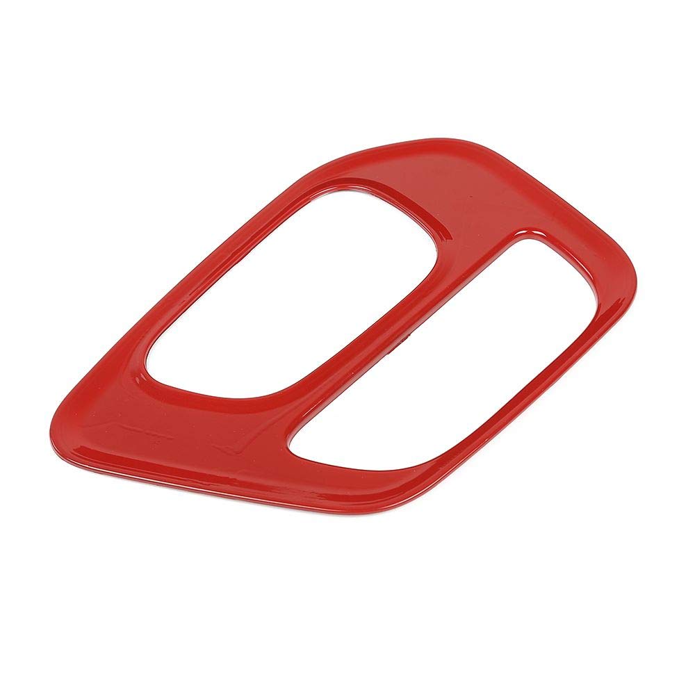 Voodonala For Challenger Gear Shift Panel Covers Decoration Trim Accessories For Dodge Challenger 2015-2022 (Red)