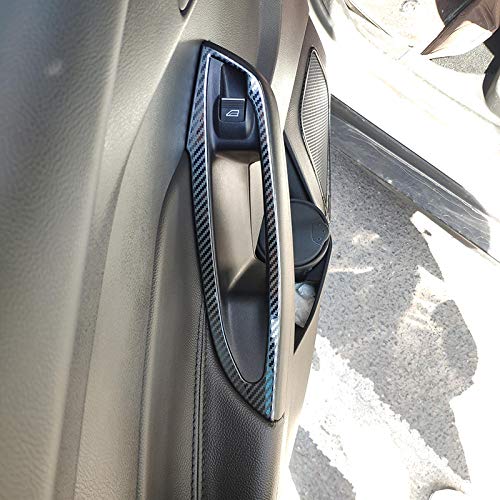 ruihe 4pc Carbon Fiber Color Door Window Lift Button Panel armrest Cover for Ford Focus RS ST 2012 2013 2014 2015 2016 2017 2018