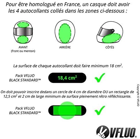 Vfluo - Kit Of Reflective Stickers - Shoei Neotecii Motorcycle Helmet - Approved Stripes Fr - 3M Technology - High Visibility &