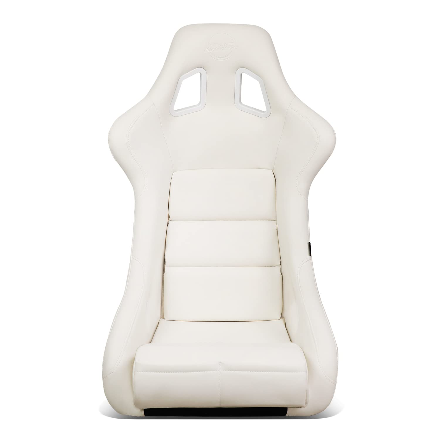 Nrg Innovations Frp-302Wt-V Universal Vinyl Fixed Back Bucket Racing Seat With Bottom Mount Bracket(Large), White Seat Cover, 21