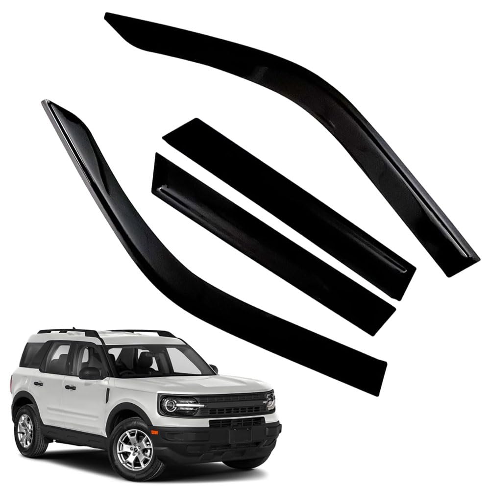 Letingfar Rain Guards For Ford Bronco Sport 2021-2024 Big Bend Outer Banks Badlands,Tape-On Side Window Deflectors For Ford Bron