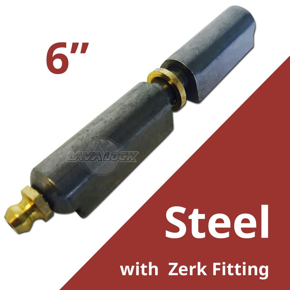 6'' Bullet Hinge Steel Body & Pin, Brass Bushing & Grease Zerk 49753 (1)