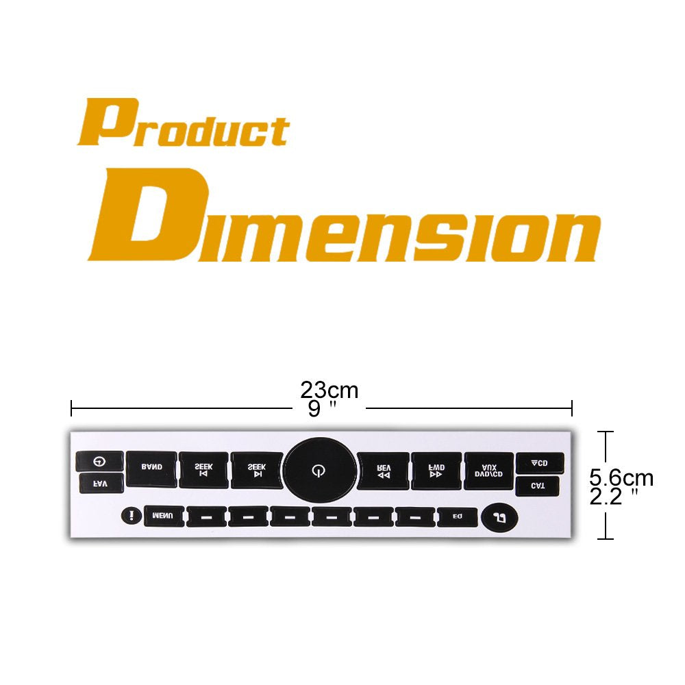 ROCCS 07-14 GM Vehicles Radio Dash Button Repair Kit Decal Fix Ruined Faded Audio Control Sticker Replacement for Denali Acadia