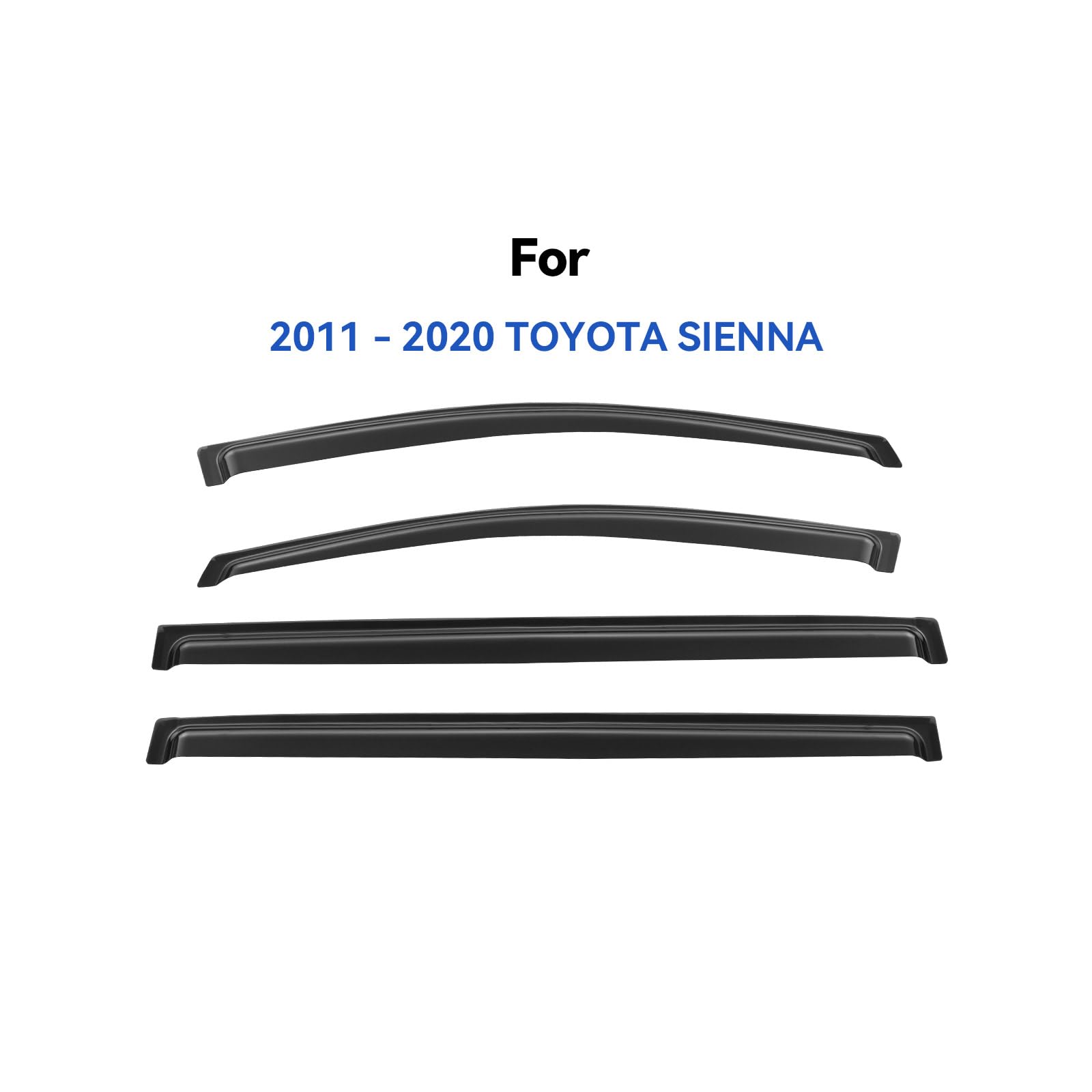 Window Visors Rain Guards Shield for 2011-2020 Toyota Sienna, Out-Channel Window Vent Wind Deflectors Visors Shades for 11-20 Si