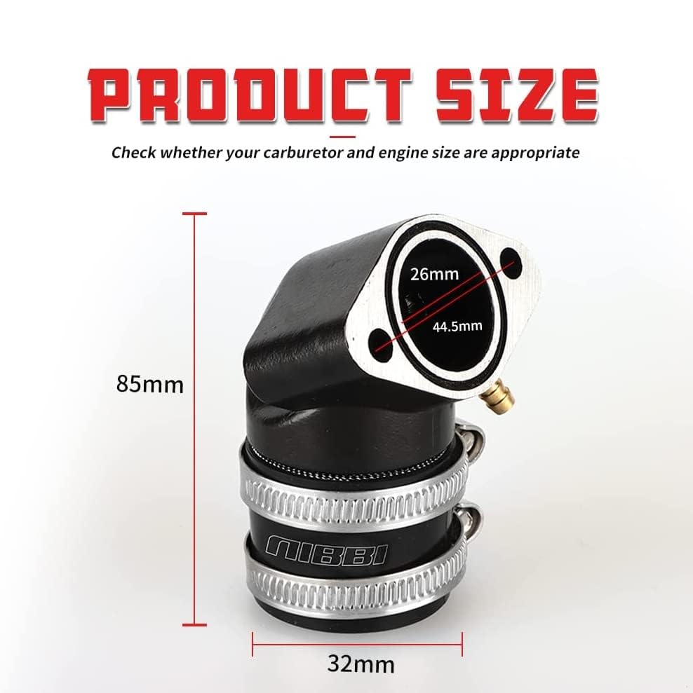 Nibbi Motorcycle Intake Manifold,Carburetor Boot Joints,Parts Replacement Manifold Boot For Motorcross Dirt Bike Gy6 Engine Scoo