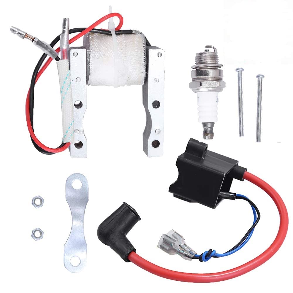 Vkinman Cdi Ignition Coil + Magneto Coil + Spark Plug For 49Cc-80Cc 2-Stroke Engine Motorized Bicycle Bike