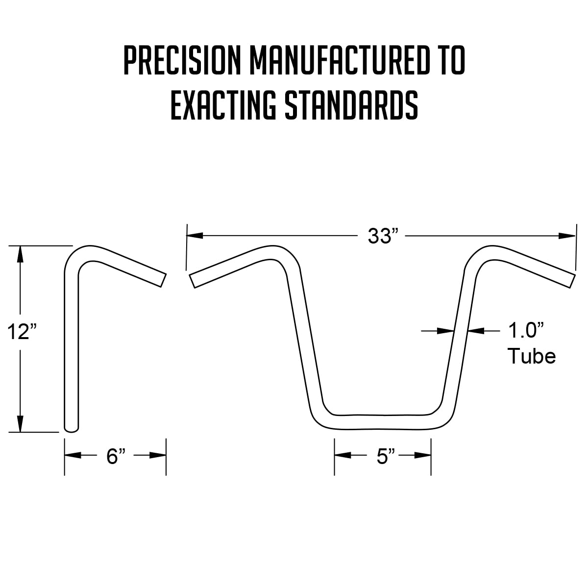 Burly Brand Narrow Bottom Ape Hanger Handlebar - 12 Inch Height, Chrome Finish, For Harley Davidson And Most Motorcycles (B28-34