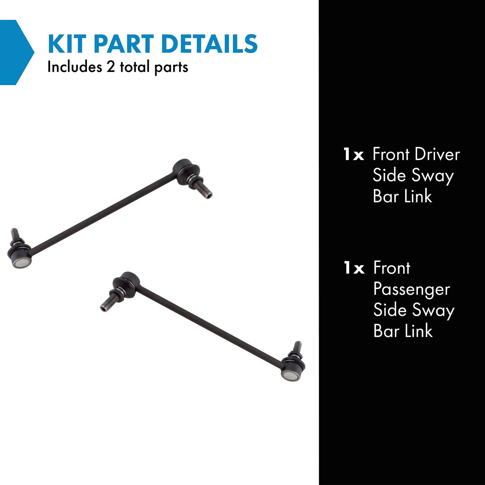 Trq Front Sway Bar Stabilizer Link Set Compatible With 2015-2018 Chevrolet City Express 2011-2017 Nissan Juke 2011-2012 Leaf 201