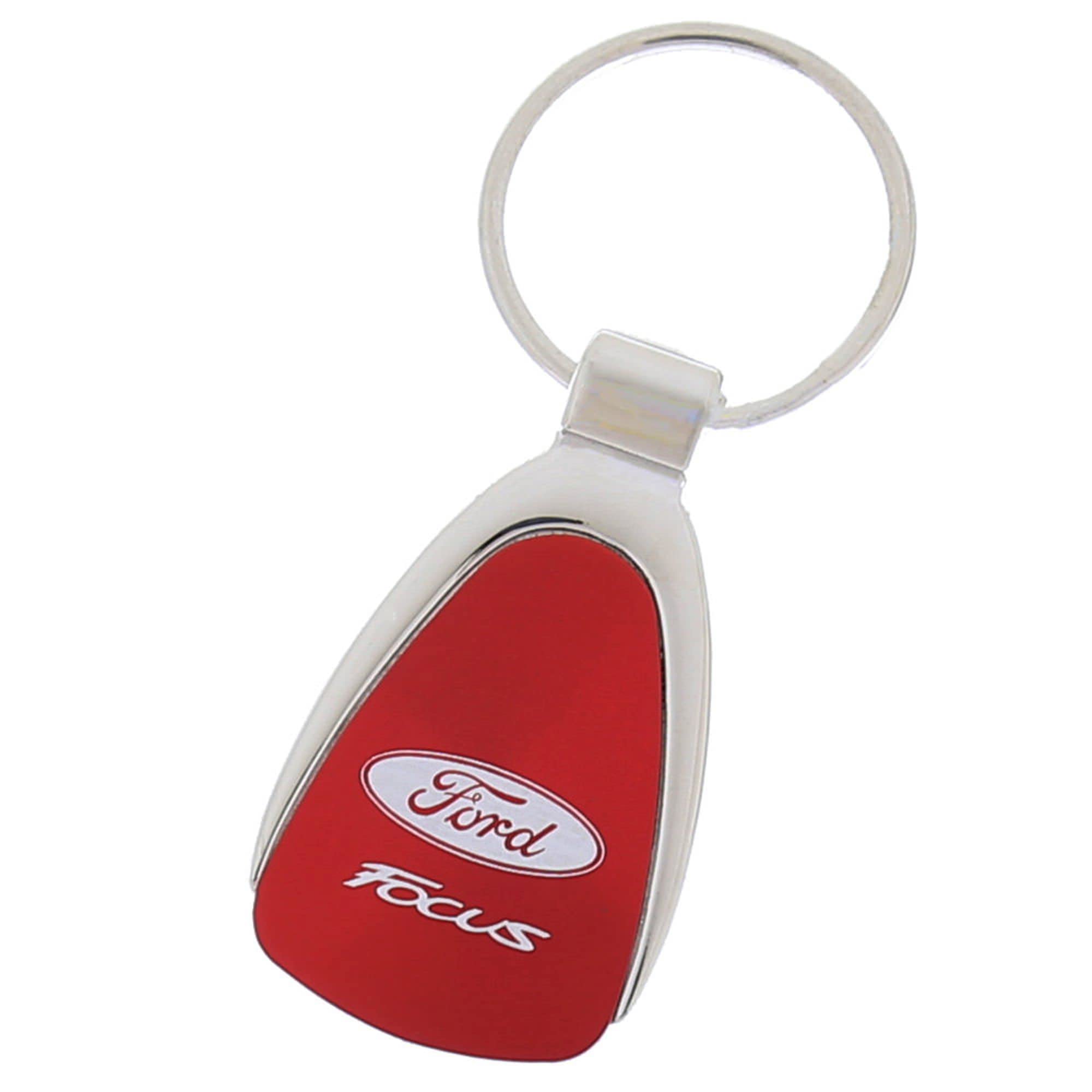 Au-Tomotive Gold Tear Drop Key Chain For Ford Focus (Red)