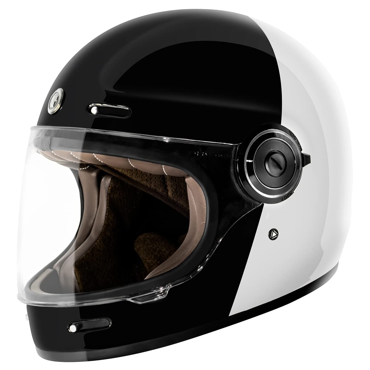 Torc T1 Unisex-Adult Retro Full Face Motorcycle Helmets, Gloss Black Fifty One Fifty, Large