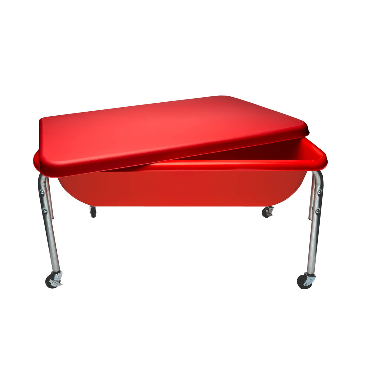 Children'S Factory 18'' Small Sensory Table, Sandbox With Lid, Water Table For Kids, Red