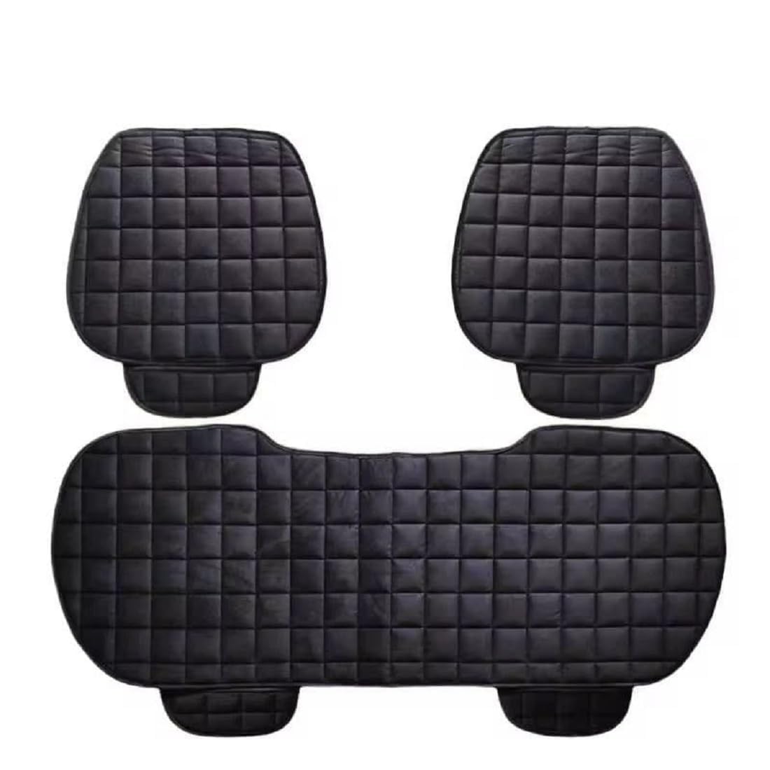 Pitrukrupa Enterprise 3 PiecesCar Seat Cushion Set, Soft Quilted Seat Cover Pads for Front & Rear Seats, Universal Car Seat Prot