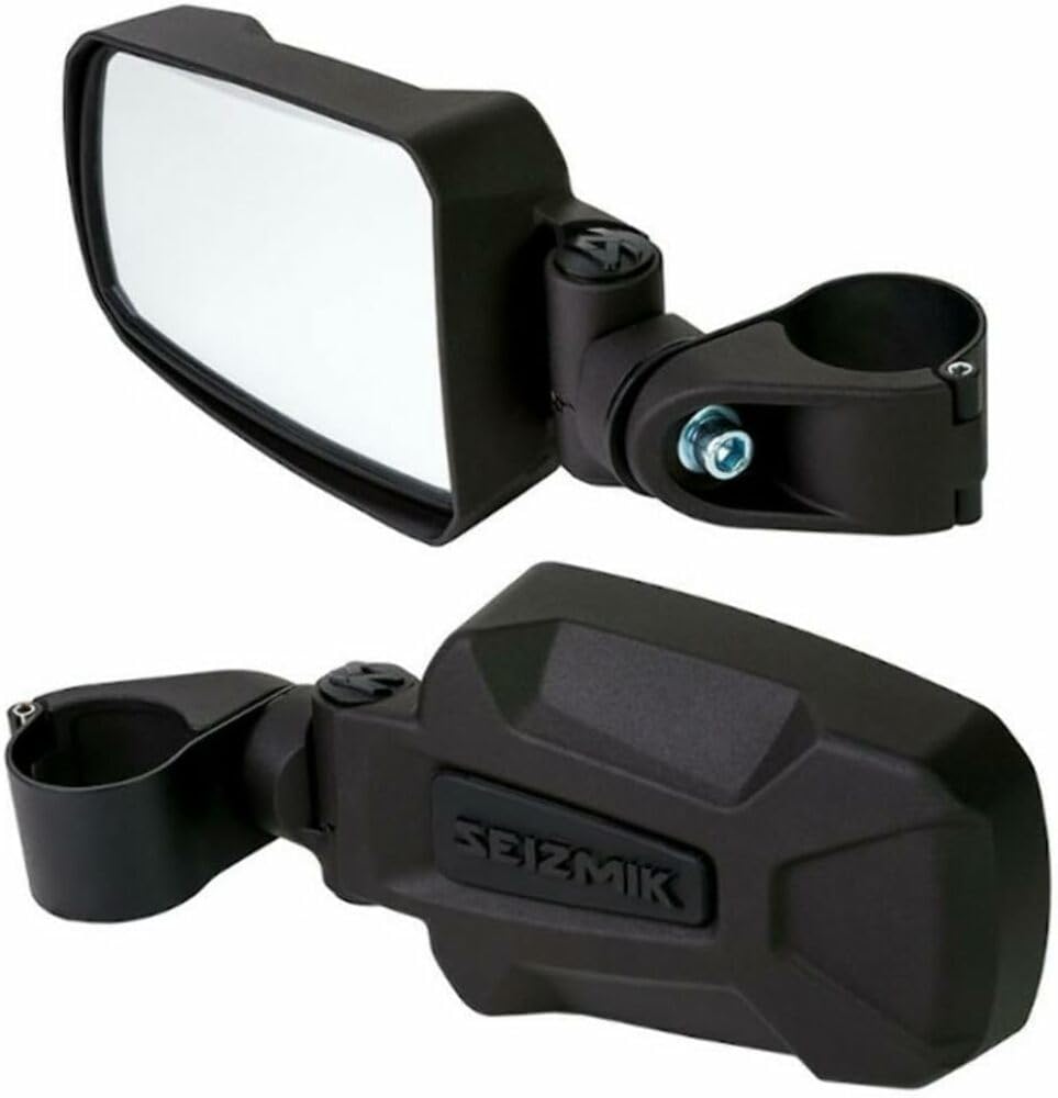 Seizmik Pursuit Utv Side View Mirror For 2 Inch Round Tube Utv Models  Set Of 2  Compatible With Select Yamaha, Can Am, Kawasaki