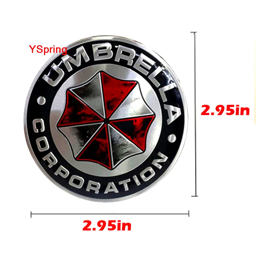 Hinscr Residen T Evi L Car Badge Decal 3D Umbrella Corporation Aluminum Alloy Circle Emblem Sticker For Car Motorcycle (Style A-1 Pcs)