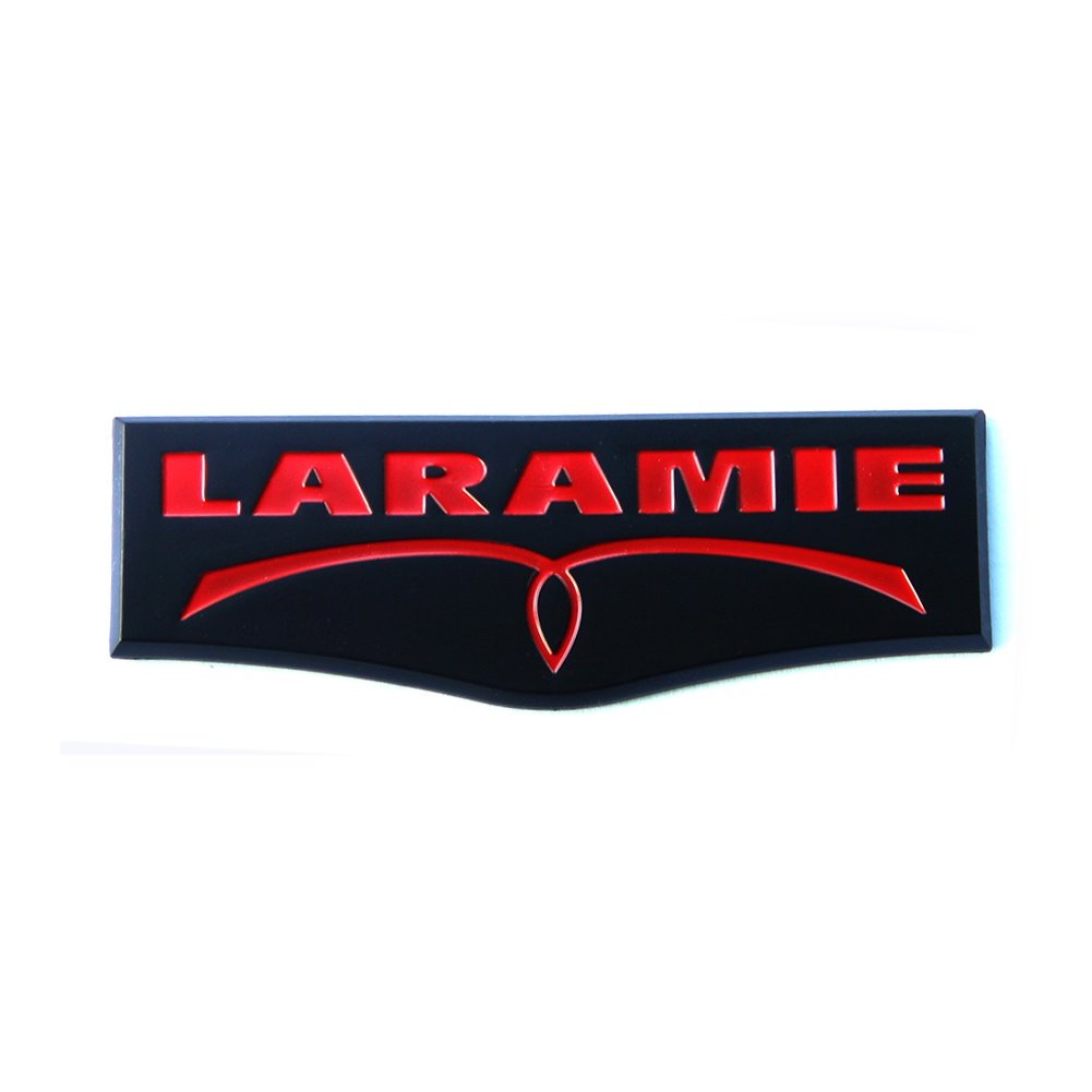 1Pc Oem Laramie Tailgate Emblem Badge 3D Laramie Nameplate Replacement For 1500 2500 3500 Black Red