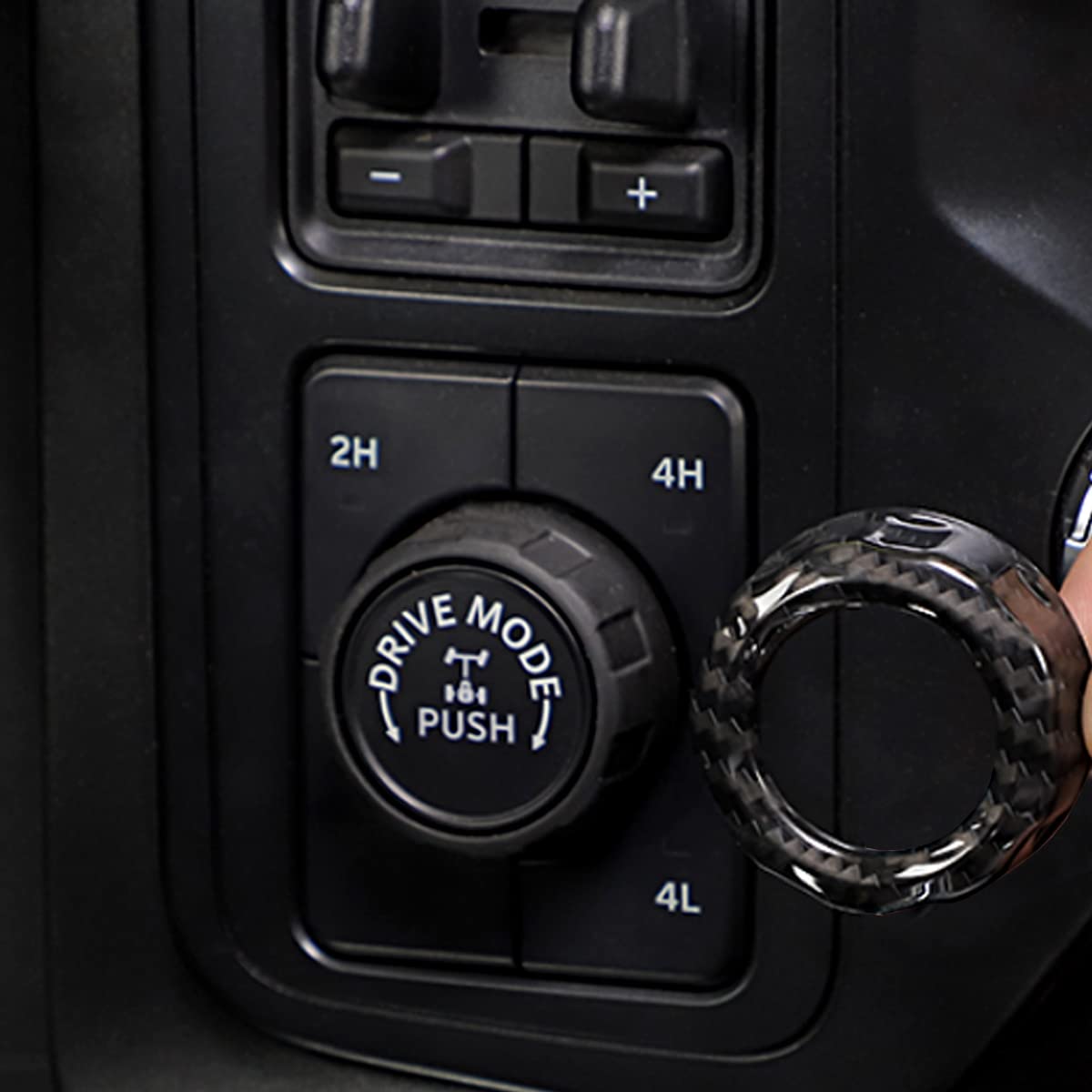 Keptrim For 2021 2022 2023 Ford F-150 Abs Carbon Fiber Air Conditioning Switch Button Knob Trim, 2Pcs