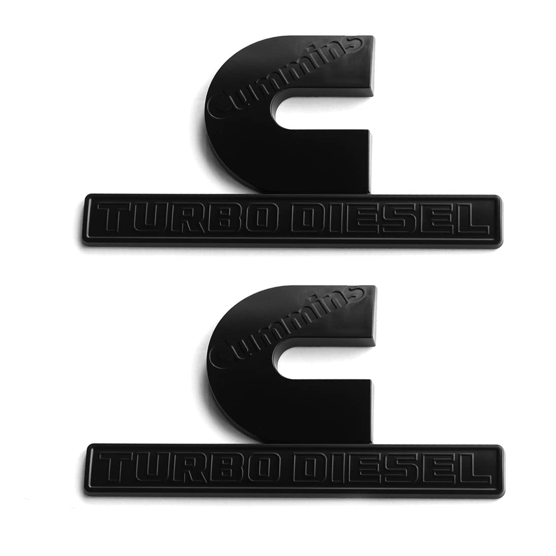 Yoaoo 2Pack Replacement Compatible With Cummins Turbo Emblem Badge 2500 3500 Emblem Matte Big All Black 6.2' By 3.4' Inches