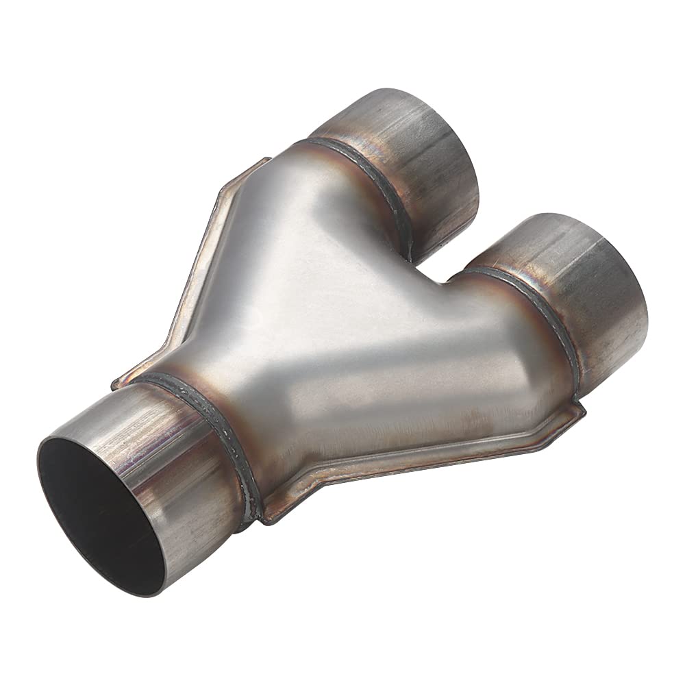 A-Karck Exhaust Y Pipe 3'' Inlet, Stainless Steel 10'' Long Dual 3'' Outlet Y Pipe Withstands High Temperatures (Wide-Body)