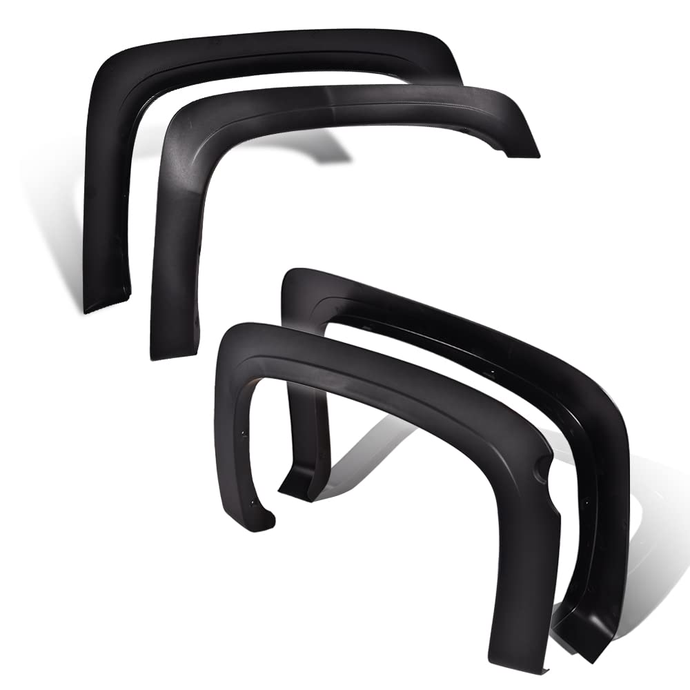 G-PLUS Textured Fender Flares, Fit 2007-2013 Chevy Silverado 1500 Fleetside 69.3'' Short Bed Crew Cab, Fit 07 Silverado New Body