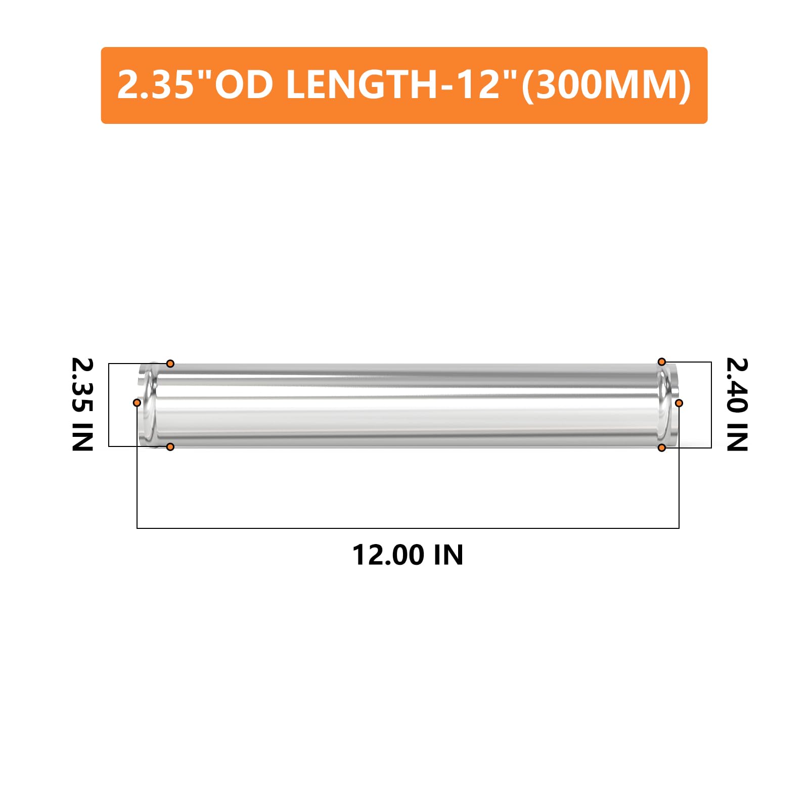 Gasher 1Pcs 12''(300Mm) Aluminum Alloy Tube Aluminum Straight 2.35''Od With Bead Roll, Intercooler Pipe For Intake And Cooling S