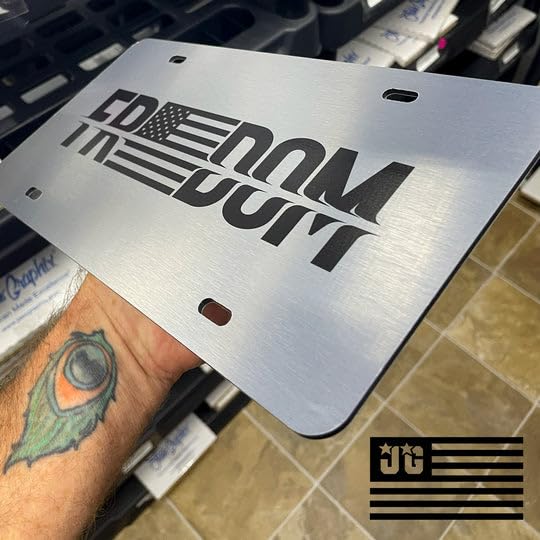 Jass Graphix Freedom License Plate - Patriotic American Flag Design, Outdoor Durable Material, 12X6 Inch Car Tag For Vehicles, T