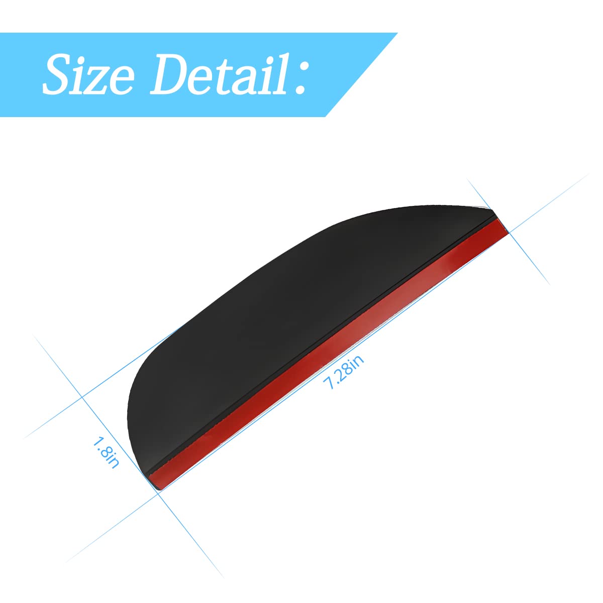 Blilo 2Pcs Car Rear View Mirror Rain Visor Guard, Carbon Fiber Car Side Mirror Rain Eyebrow, Waterproof Auto Mirror Rain Visor Smoke Guard, Universal For Cars, Truck And Suv (Smooth Black)