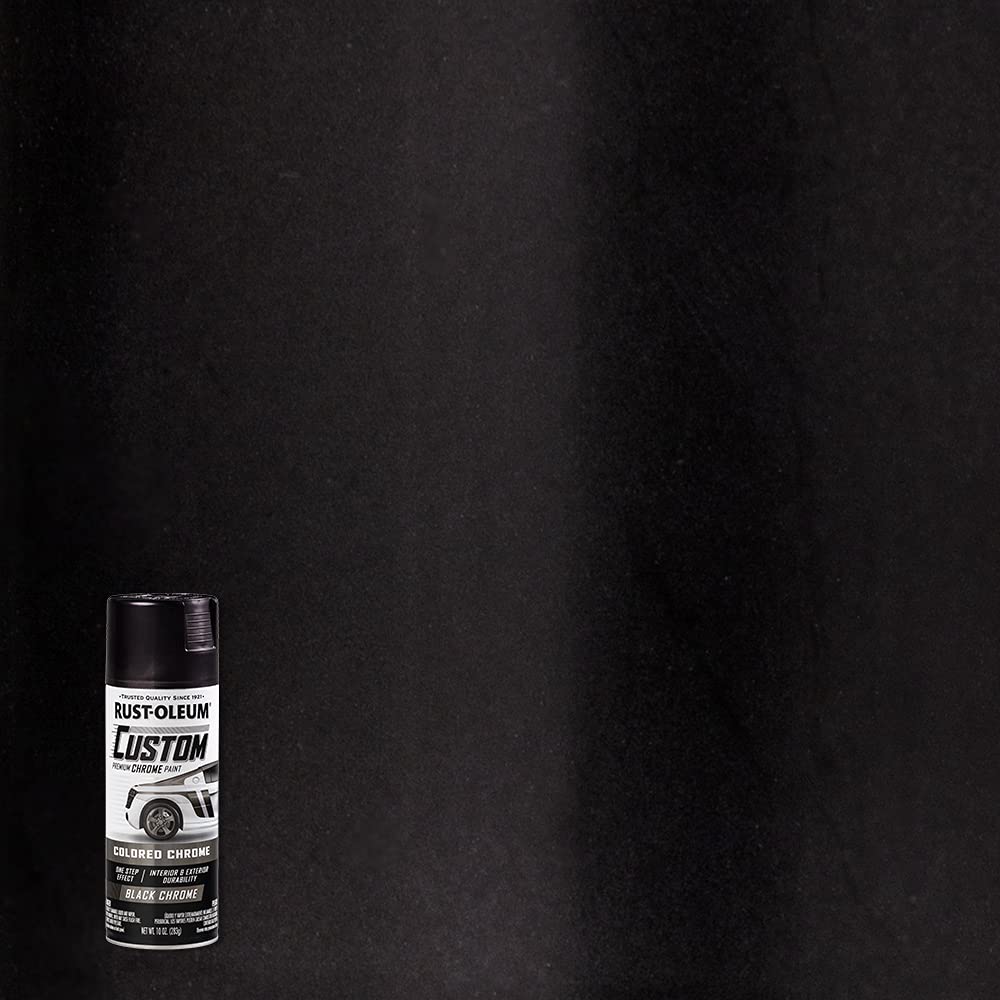 Rust-Oleum 343346 Automotive Custom Chrome Spray Paint, 10 oz, Black