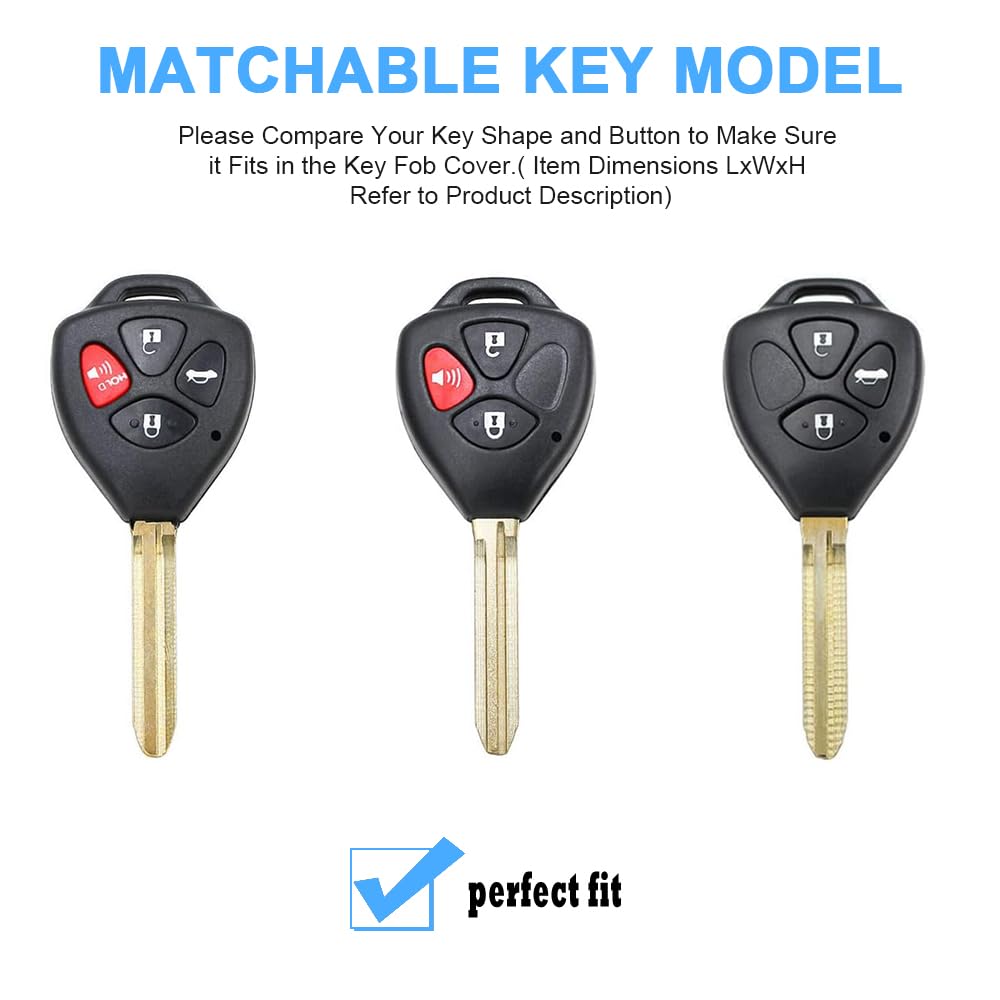 Qbuc For Toyota Key Fob Cover With Keychain,Car Key Case For 2006-2018 Toyota 4Runner Corolla Matrix Rav4 Venza Yaris, Scion Iq