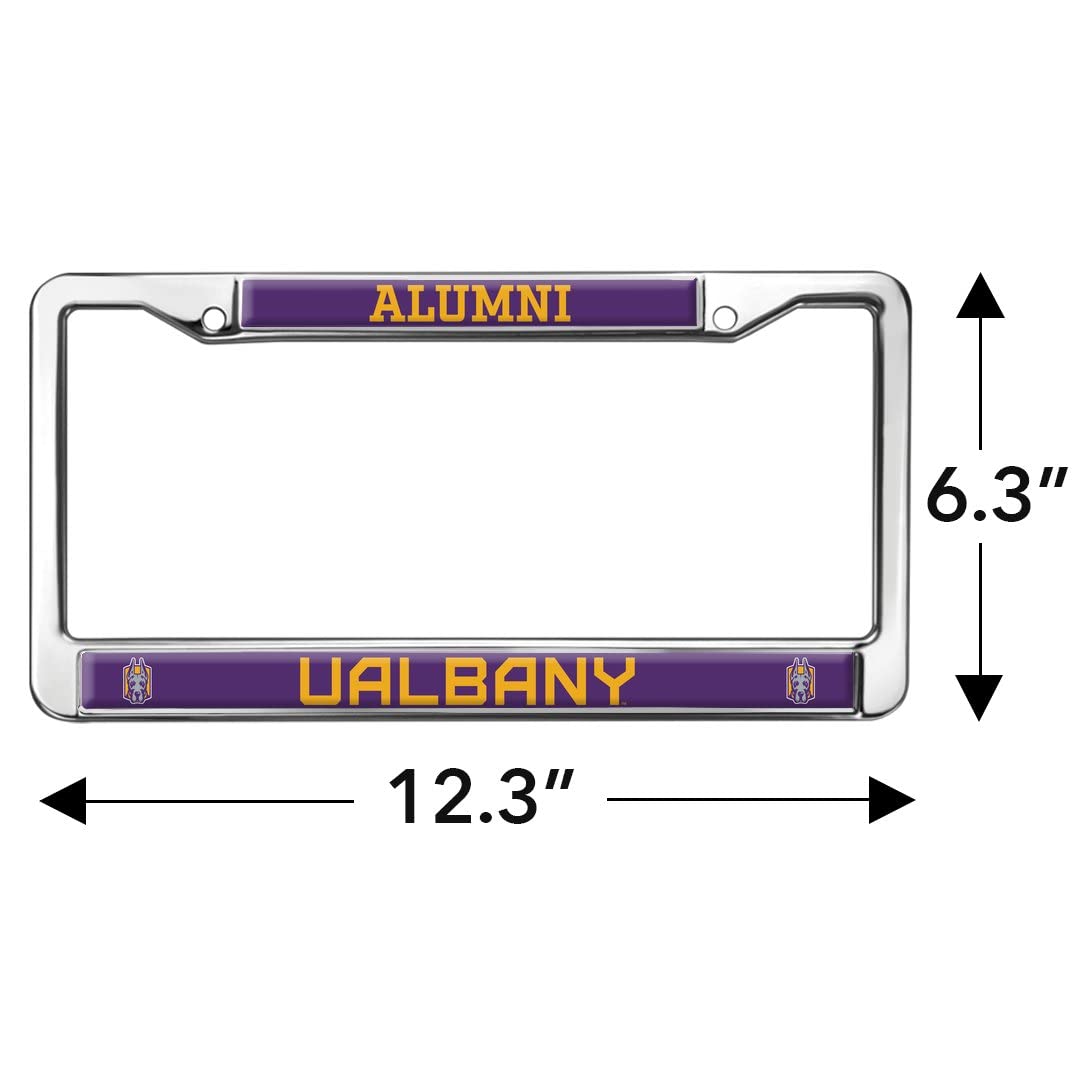 University at Albany Alumni Logo Full Size Standard License Plate Metal Frame