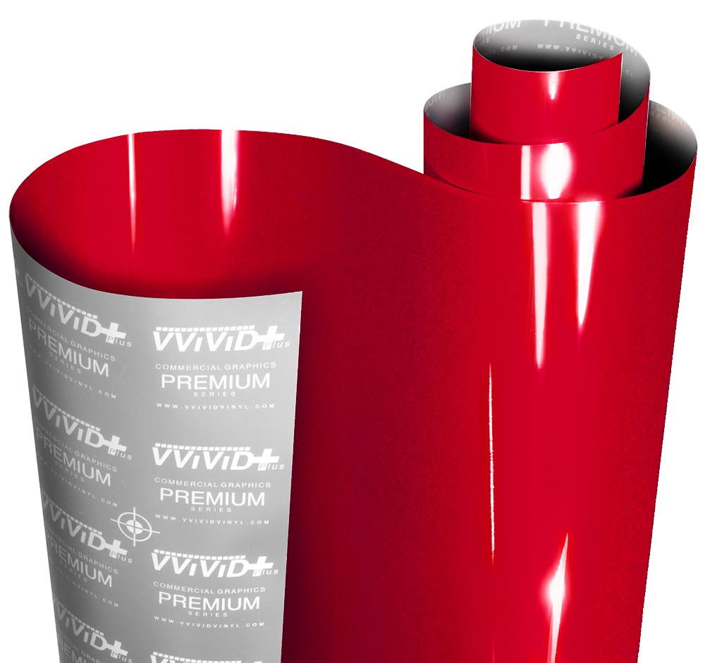 Vvivid+ Ultra Gloss Metallic Candy Red Vinyl Car Wrap Premium Paint Replacement Film Roll With Nano Air Release Technology (1Ft
