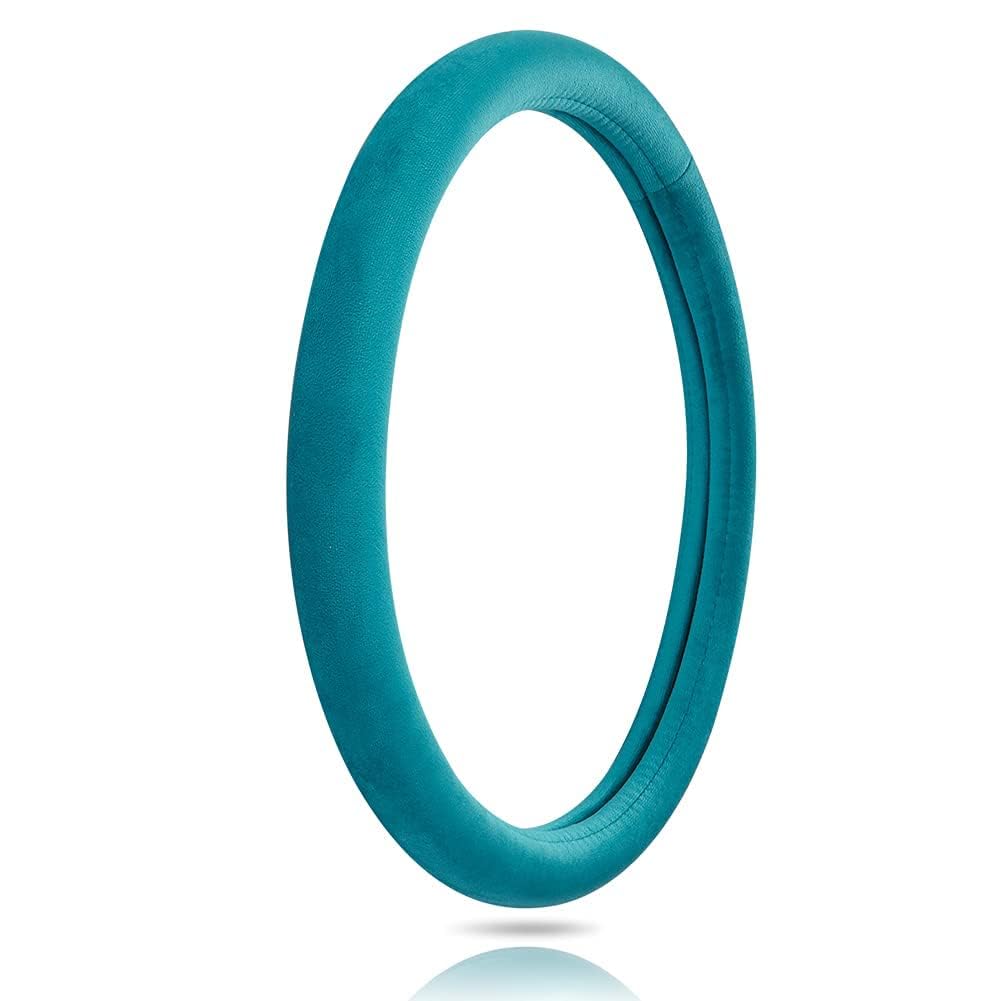 Otostar Soft Velvet Steering Wheel Cover, Universal Luxury Steering Wheel Protector Car Interior Accessories 15 Inch (Lake Blue)